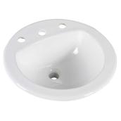 Lavabo encastré rond, 20 1/4