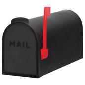 Boîte aux lettres Pro-DF 7 po x 20 po x 10 po pour bordure de rue en plastique noir, résiste aux rayons UV