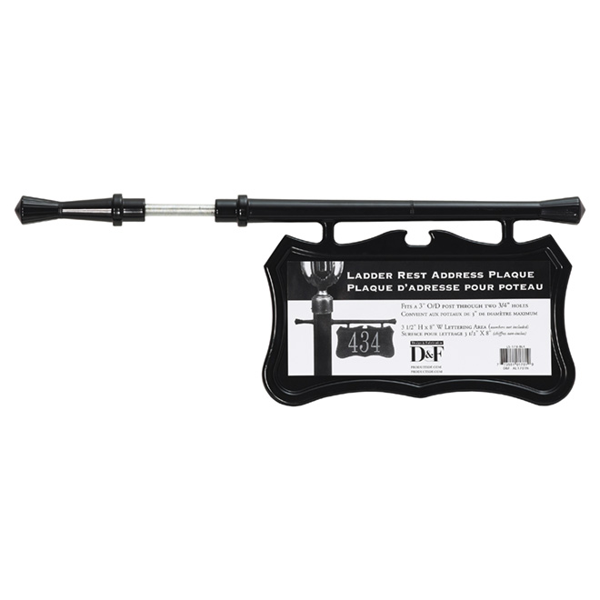 D&F Address Plate for 3-in Post - 6-in x 9 1/2-in - Black