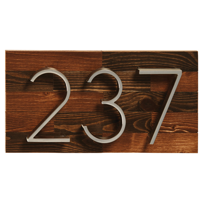 Plaque d'adresse rustique en pruche Pro-DF, 13 po x 7 po