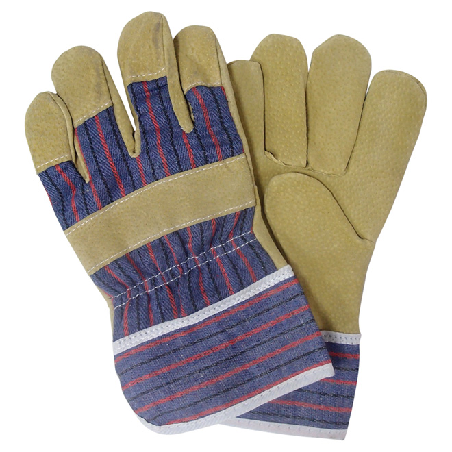 Industrium Large Men's Pig Leather Work Gloves - AB Grade - Wide Wrist Cuff - 6 Per Pack