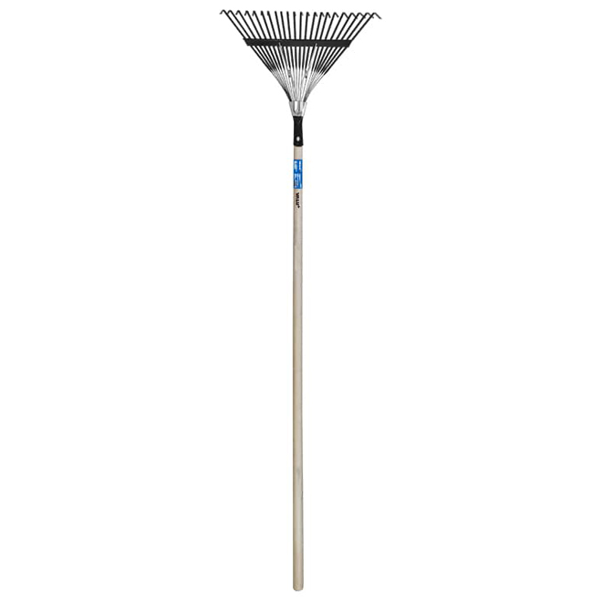 VALU+ 22T Metal/Wood Leaf Rake - Black