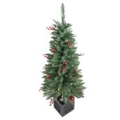 Outdoor Potted Tree - 288 Tips - 4' - PVC/Metal - Green/Red