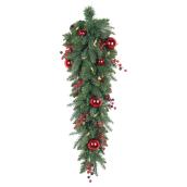 Couronne oblongue décorée, illuminée par piles, 32