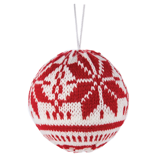 Holiday Living Boules De Noël Tricot Rouge Et Blanc