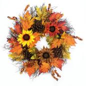 Couronne décorative automnale Harvest Living, 22 po