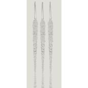 Holiday Living - Icicle Ornament - Plastic - 9-in - 3/Pck - Clear