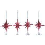 Holiday Living Ornamental Starburst - 6-in - Plastic - Pink - 4/Pack