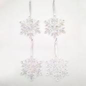 Holiday Living Snowflake Ornaments - 5.5-in - Plastic - Clear - 4/Pack