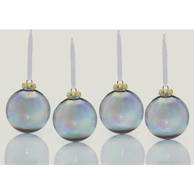 Holiday Living Christmas Ball Ornaments - Chill Factor - Plastic - Iridescent - 4/Pack