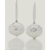 Ornements Holiday Living en forme d'oignon avec neige, Palais des glaces, blanc et argent, 2/pqt