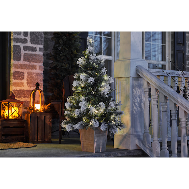 Holiday Living 4-ft Pre-Lit Rightside-Up Artificial Christmas Tree with 50 Constant Warm White Lights LED