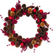 Holiday Living 1-Pack 22-in Indoor Brown Pinecone Artificial Wreath
