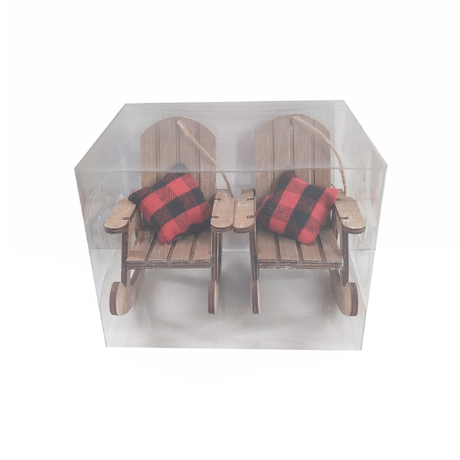 Ornements en forme de chaise Holiday Living, brun rouge noir 2-paquet