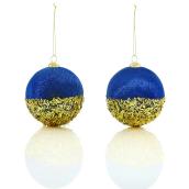 Holiday Living 3-Pack Blue Gold Xmas Balls