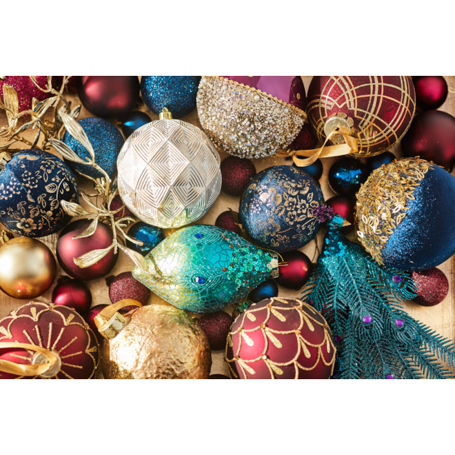 Holiday Living 3-Pack Blue Gold Xmas Balls 1430L1397LW2 | RONA