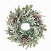 Holiday Living 1-Pack 24-in Pre-Lit Indoor Batteries Green White Warm LED