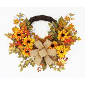 Holiday Living 22-in Brown Harvest Artificial Fall Wreath
