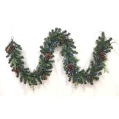 Holiday Living Cedar Christmas Garland and Pine Cones LED 9-ft