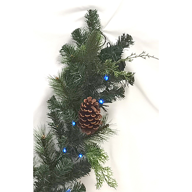 Guirlande de Noël en cèdre Holiday Living DEL avec pommes de pin 9 pi — free download