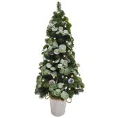 Holiday Living Christmas Eucalyptus Tree with LED Light and Pot 4-ft