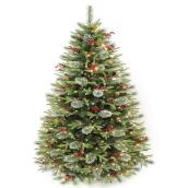 Célébrations BY Landon & Co. WOODCREST, 7.5-ft Pre-Lit Full Artificial Christmas Tree with 450 LED lights