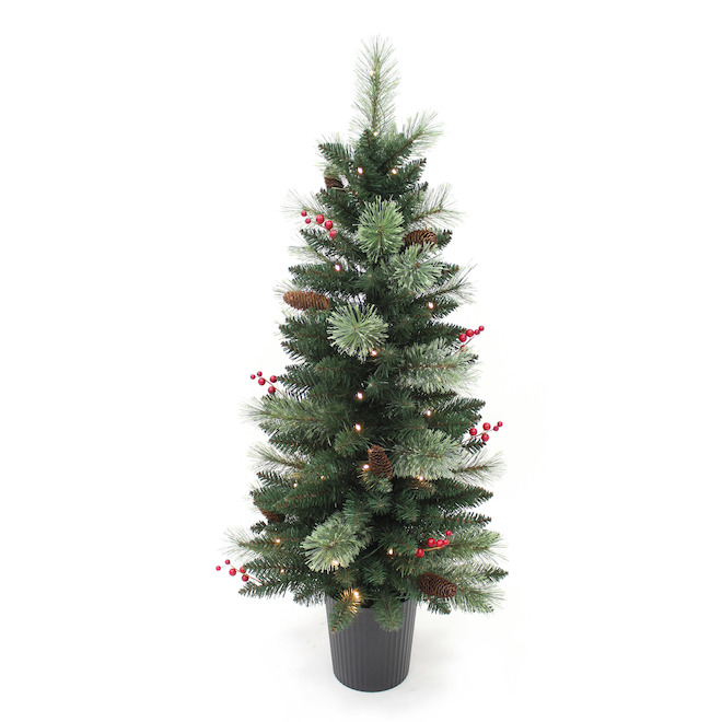 Celebrations BY Landon & Co. Potted Christmas Tree Lighted and Decorated - 4-ft