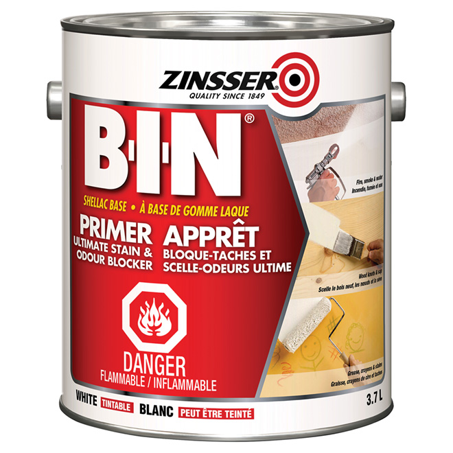 Zinsser B-I-N Shellac-Base Sealer-Primer - 3.78-L - White