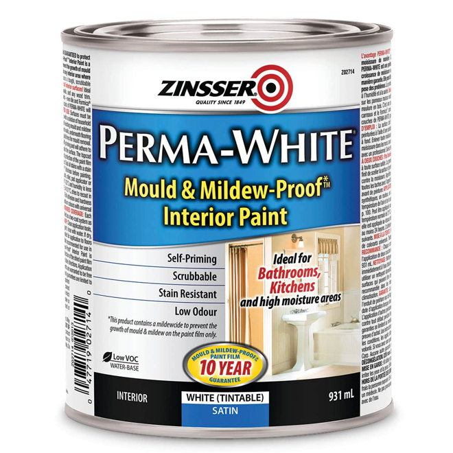 Rust-Oleum Zinsser Perma White Satin 931ml