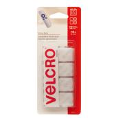 Velcro Square Fasteners - Sticky Back - White - 12 Per Pack - 7/8-in W x 7/8-in L
