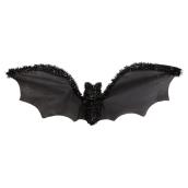 Chauve-souris noire aux yeux rouges réfléchissants, 9" x 32"