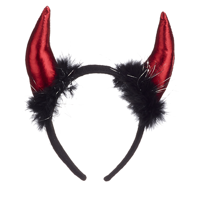 Devil Horns Headband - Felt - Red/Black