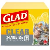 Glad X-Large Garbage Bags - Clear - 35 Gallons - 20-Pack