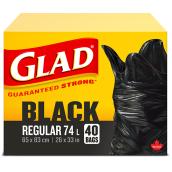 GLAD Easy-Tie Regular Garbage Bags - Box of 40