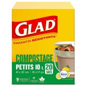 Petits sacs de cuisine compostables, paquet de 20, 9,8 l