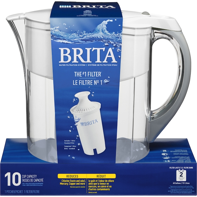 Pichet d'eau Brita de 10 tasses avec filtre