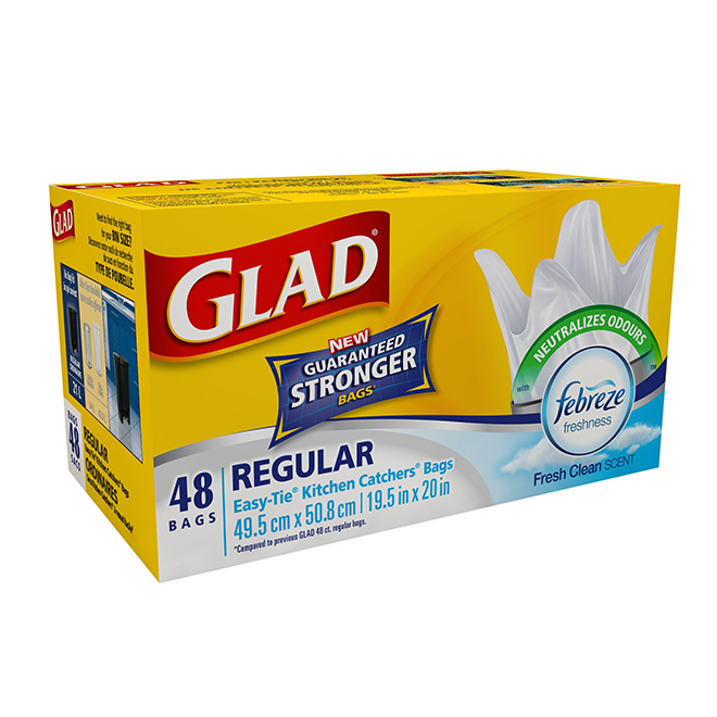 GLAD Easy-Tie(R) Garbage Bags - Pack of 48 - 21 L 30219FRM1 | RONA
