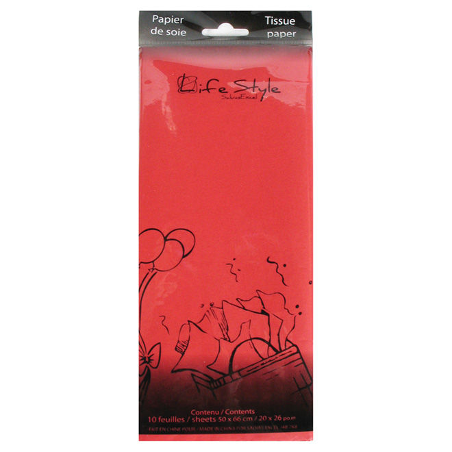 Tissue Paper - 20" x26" - Red - 10-Sheet