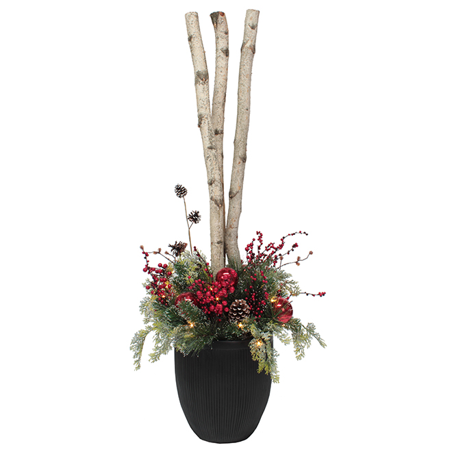 Birch Tree Arrangement 5 White Red Green Xlw95977fob Rona