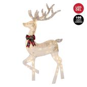 Cerf illuminé Danson, 105 lumières DEL blanc chaud, 60 x 26 x 52 po, blanc et or