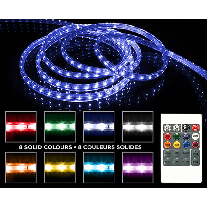 Ruban lumineux 150 lumières DEL Danson Decor avec télécommande, 16,4 pi, 8 choix de couleurs