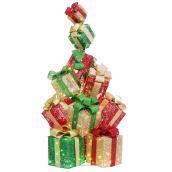 Holiday Living 1-Pack 48-in Freestanding Christmas Gift Boxes with Multicolour LED Lights