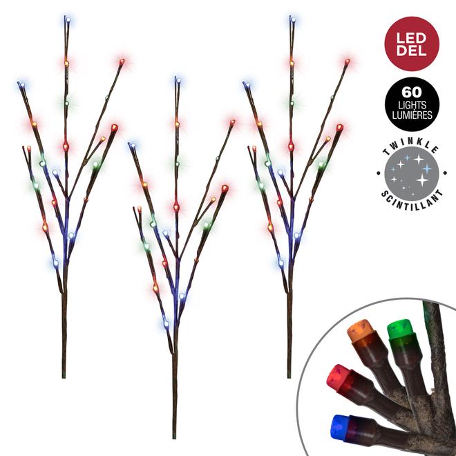 CELEBRATIONS BY L&CO 3-Pack 30-in Lawn Stakes with Multicolour Twinkling LED Lights