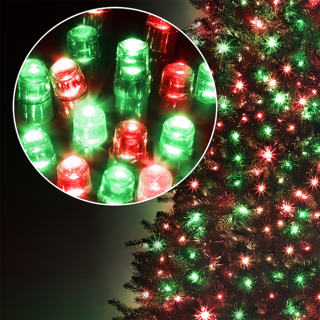 Holiday Living 500-Count 41.01-ft Clear Red and Green LED Indoor/Outdoor Christmas String Lights with Timer