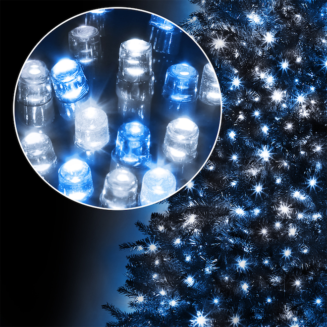 Holiday Living 500-Count 41.01-ft Clear Blue and White LED Indoor/Outdoor Christmas String Lights with Timer