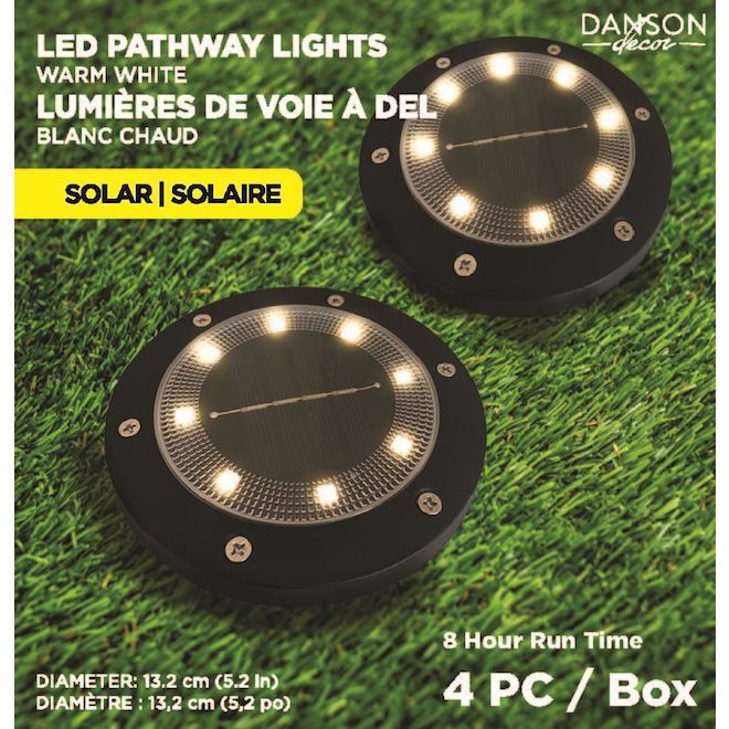 Danson Decor Solar Disk LED Lights - Pack of 4