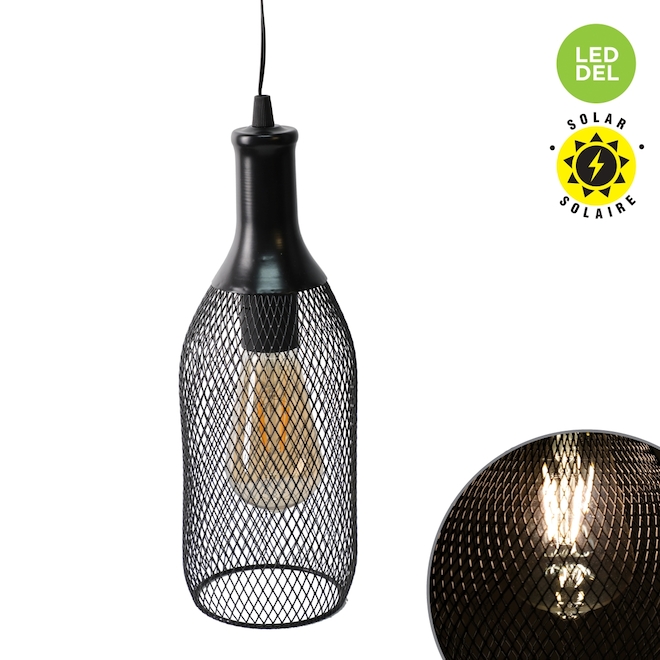 Danson Decor 14-in Tinted Glass Gazebo LED Solar Lamp with Jumbo Lightbulb