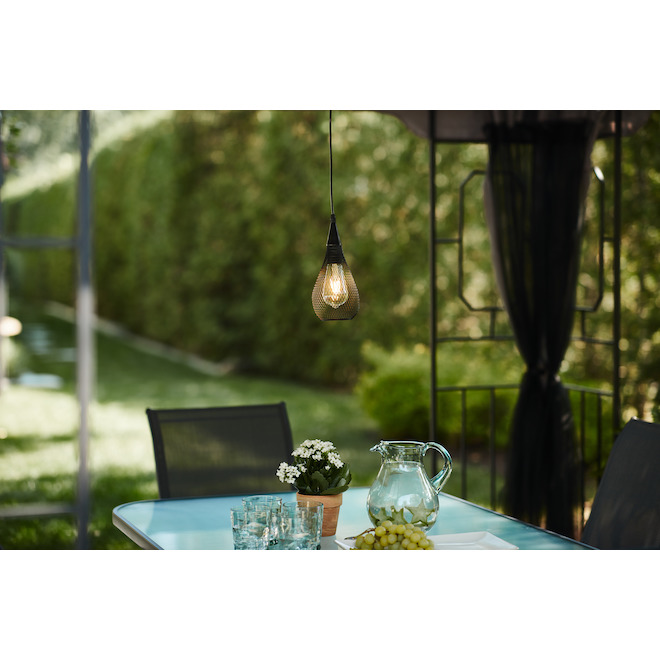 Danson Decor 11-in Metal Tinted Glass LED Solar Lamp