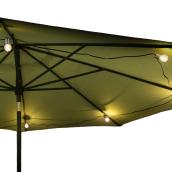 Guirlande lumineuse DEL pour parasol avec crochets en métal et accents argentés