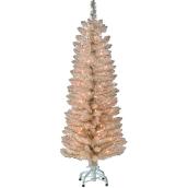 Holiday Living Tinsel Christmans Tree Pre-Lit Pink and Gold 4-ft